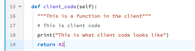 Client code.