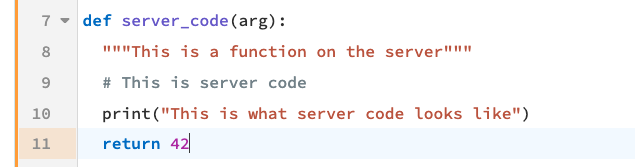 Server code.