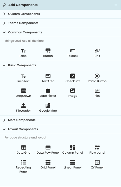 The Toolbox in the New Designer