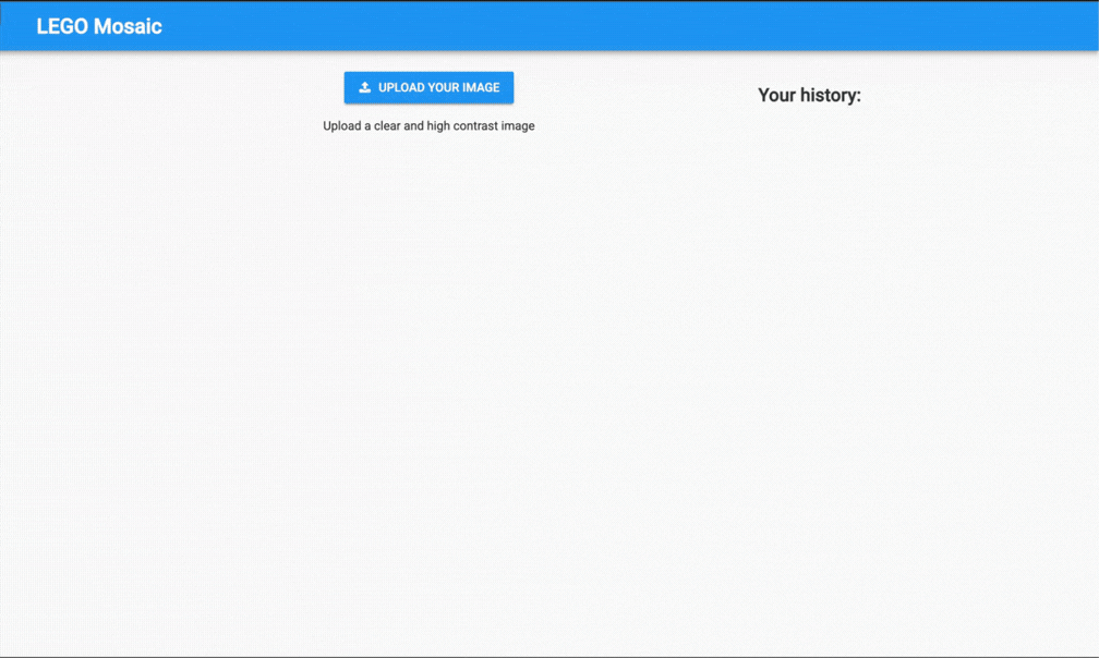 User uploading a photo and receiving a LEGO-style pixelated version of the image generated by the app