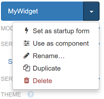 Select &lsquo;Use as component&rsquo; from this dropdown menu.