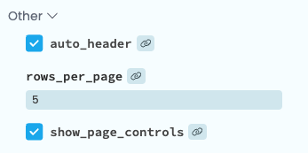 rows_per_page in the Properties Panel.