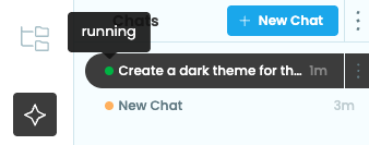 Session status dot in the Chats panel