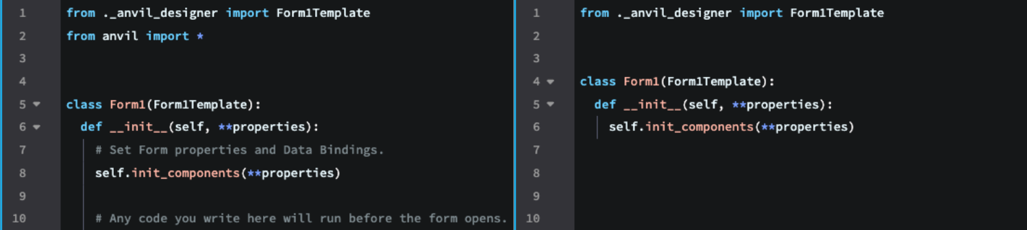 The Standard templates on the left, and Minimal templates on the right.